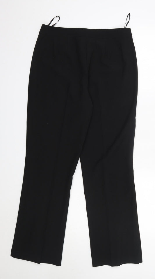 Womens UK Size 10 Mia Moda Regular Fit Dress Pants Black Trousers