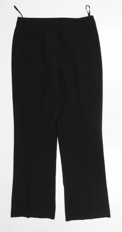 Womens UK Size 10 Mia Moda Regular Fit Dress Pants Black Trousers