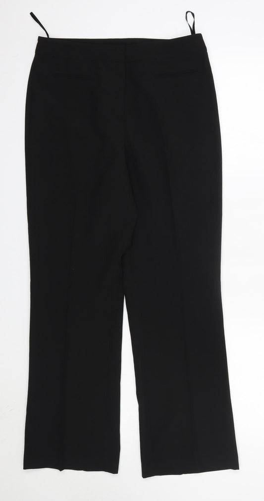 Womens UK Size 10 Mia Moda Regular Fit Dress Pants Black Trousers
