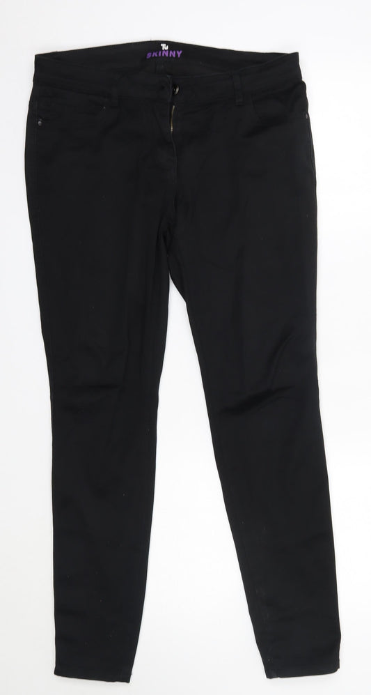 TU Womens Black  Cotton Skinny Jeans Size 12 L29 in Regular