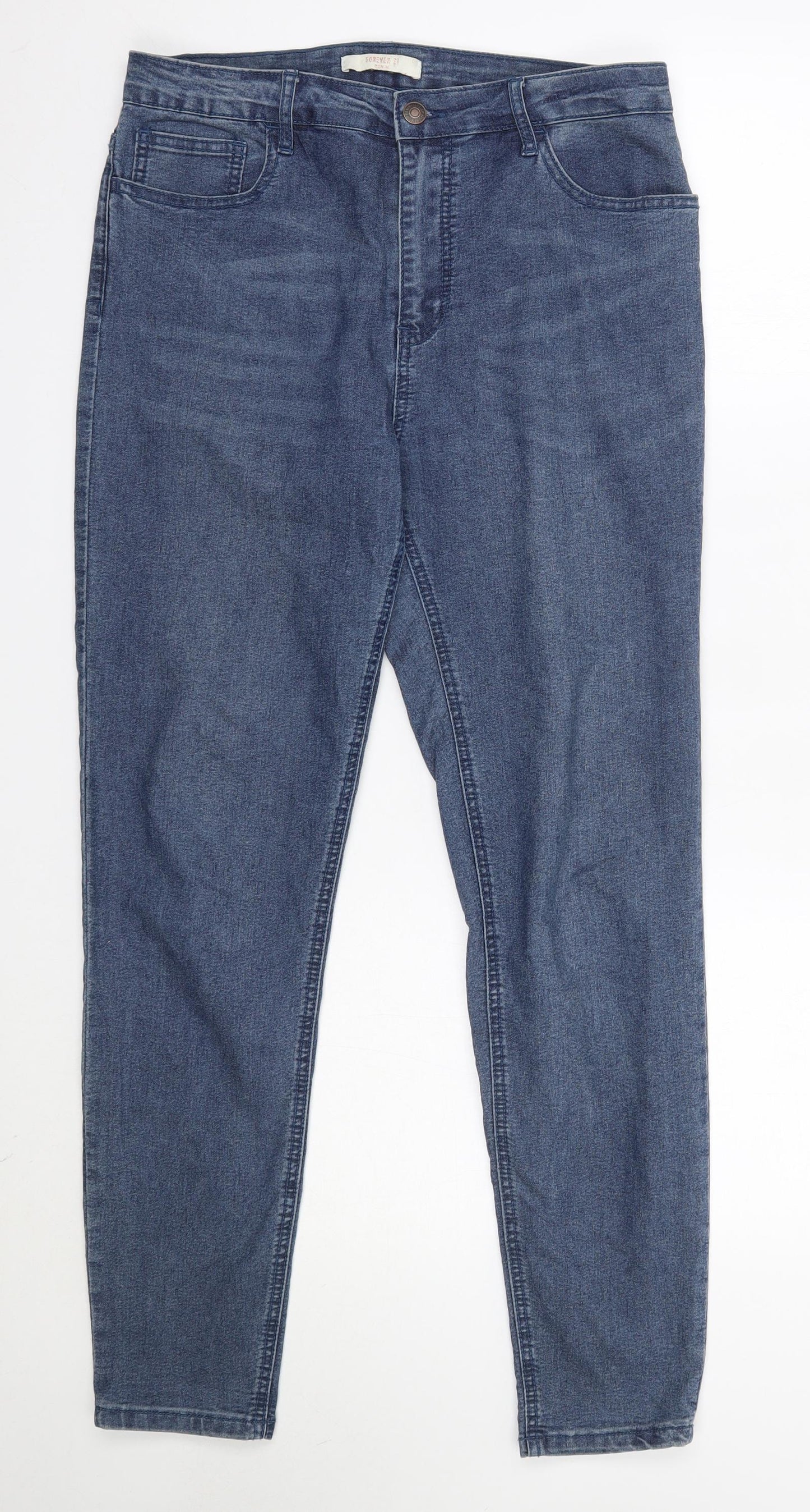 FOREVER 21 Womens Blue  Cotton Skinny Jeans Size 30 in L29 in Regular