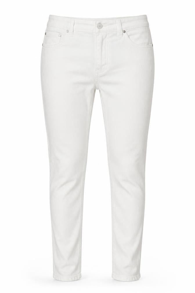 Front view of Originals women’s white cotton skinny jeans, size UK 12, 27-inch leg regular