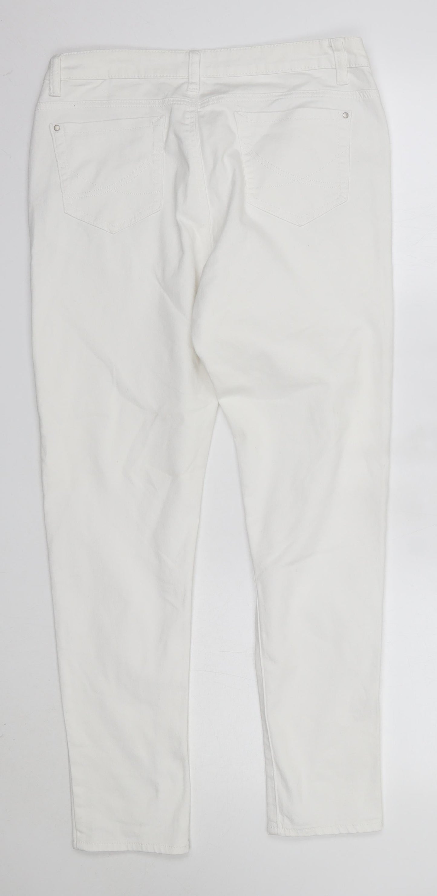 Originals Womens White  Cotton Skinny Jeans Size 12 L27 in Regular
