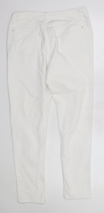 Originals Womens White  Cotton Skinny Jeans Size 12 L27 in Regular
