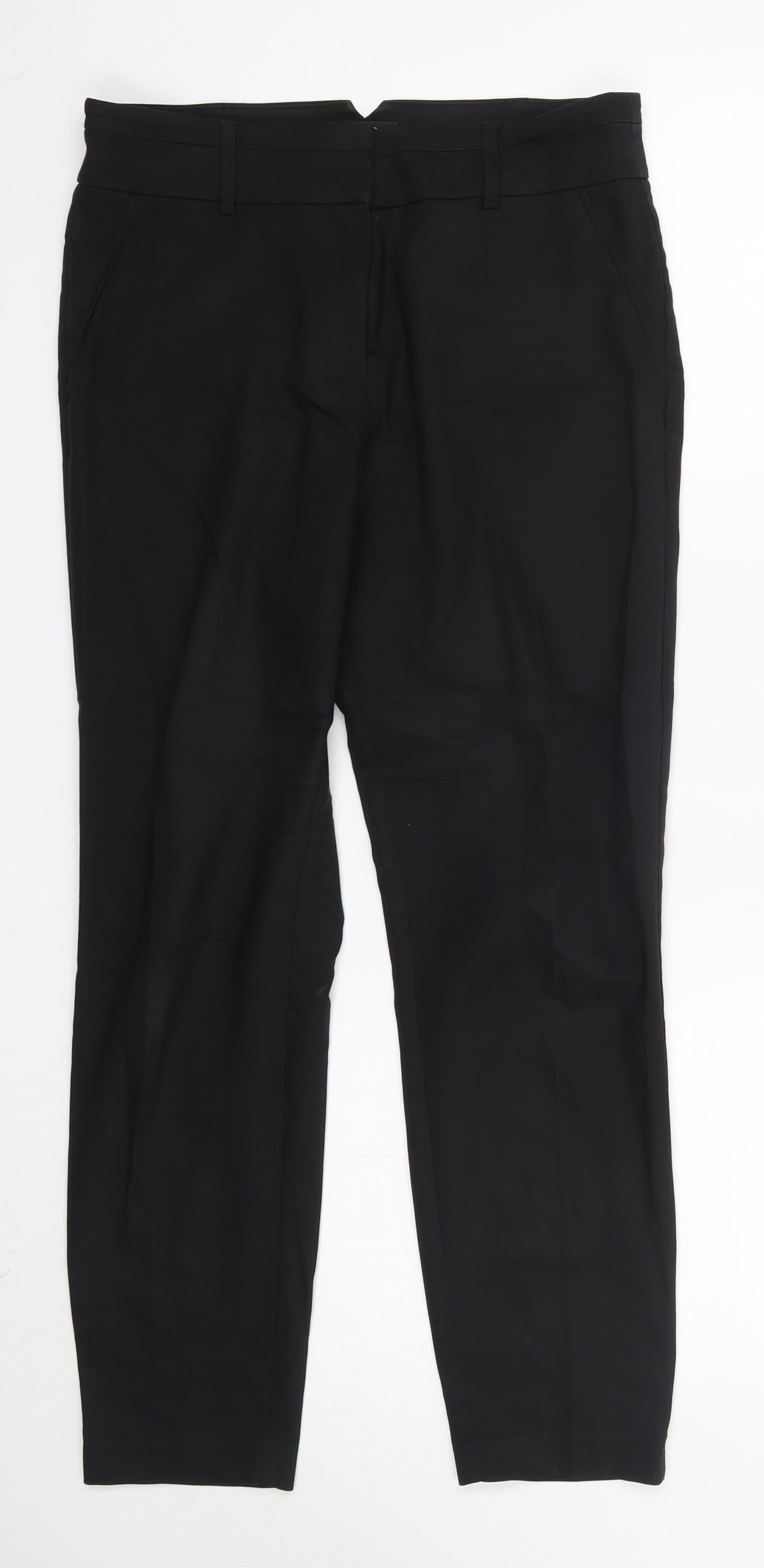 Matalan Womens Black  Cotton Dress Pants Trousers Size 10 L26 in Regular