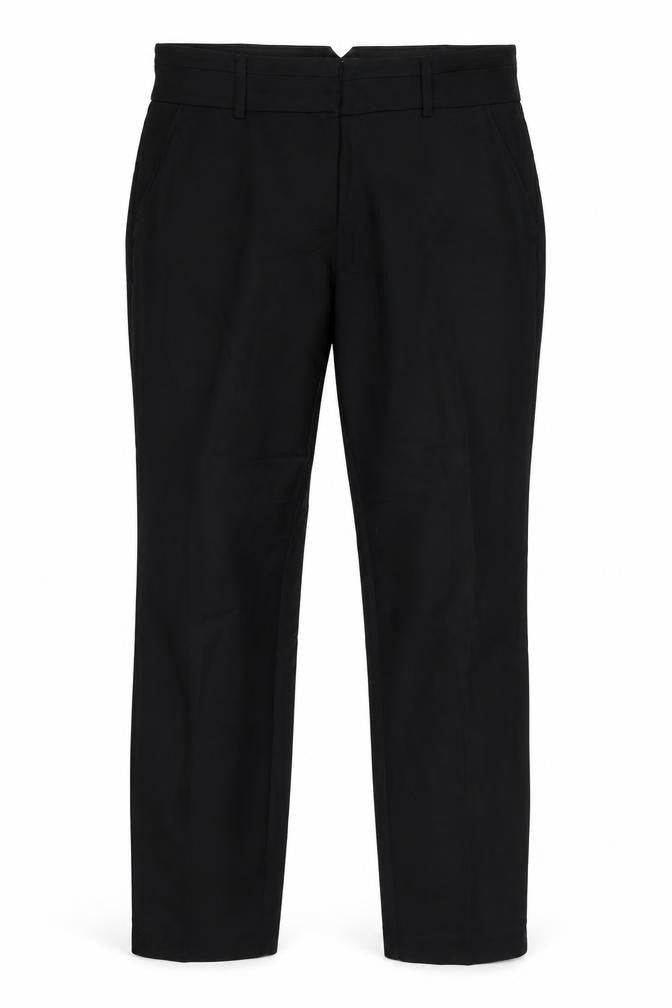 Front view of Matalan women’s black cotton dress pants trousers, size UK 10, 26-inch leg regular