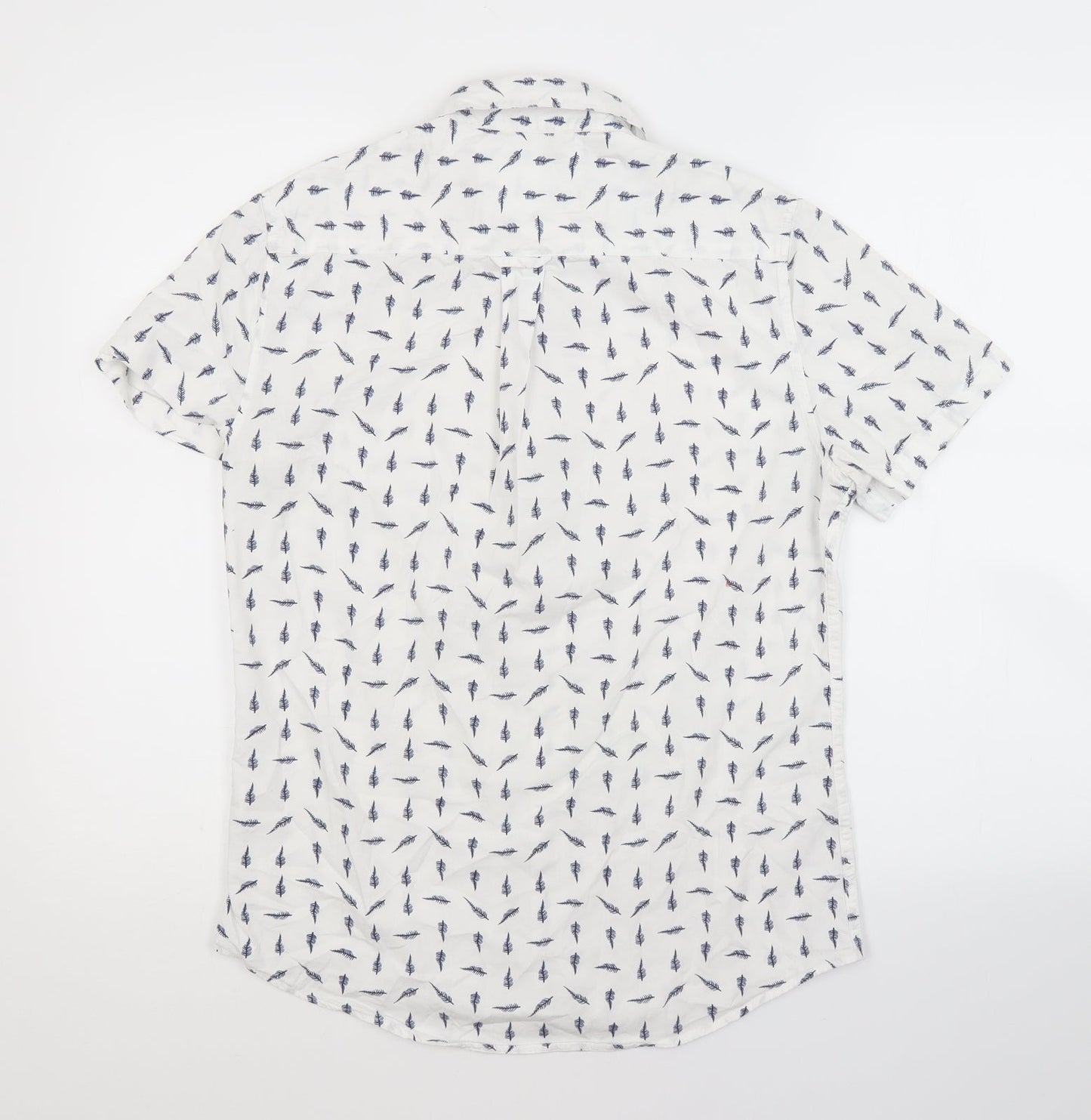 Mens UK Size S Burton White  Button-Up Short Sleeve Casual Shirt