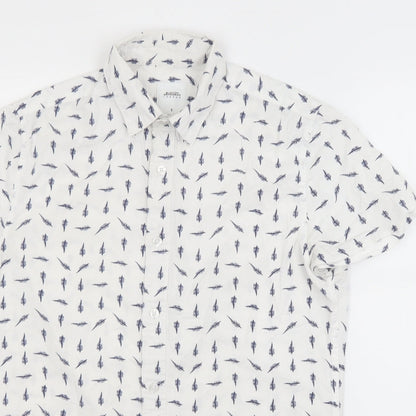 Mens UK Size S Burton White  Button-Up Short Sleeve Casual Shirt