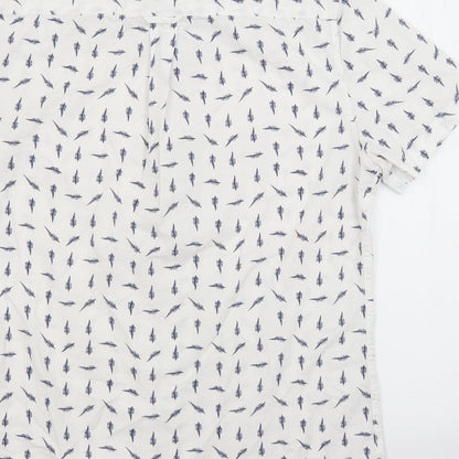 Mens UK Size S Burton White  Button-Up Short Sleeve Casual Shirt