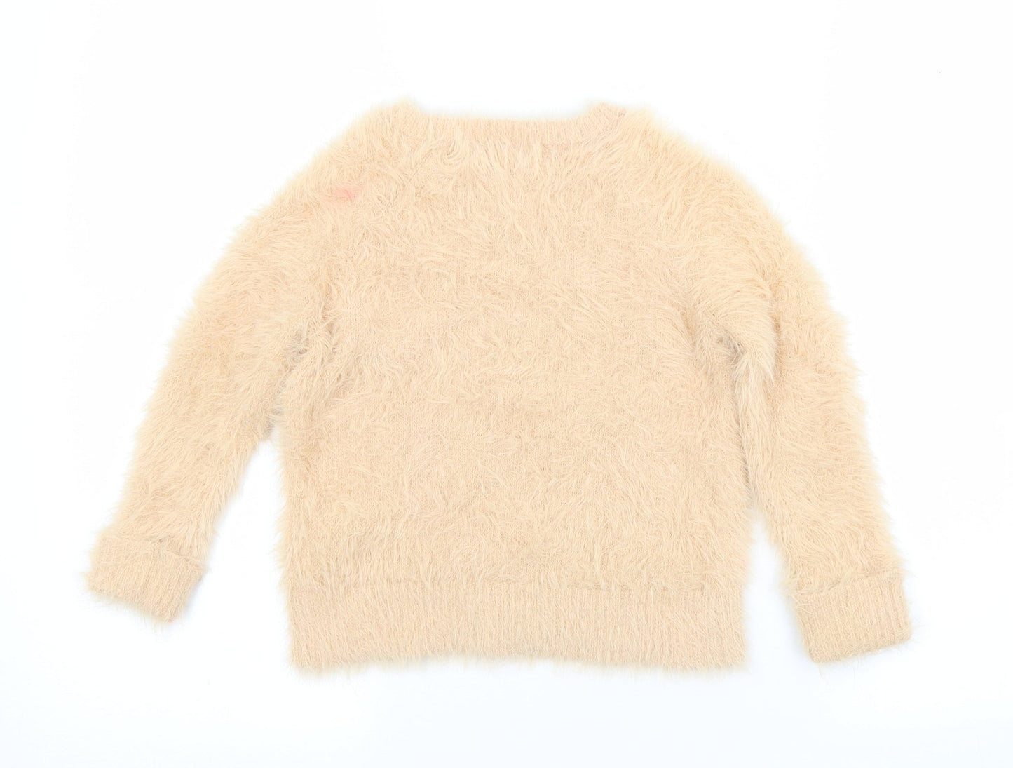 H&M Girls Orange Crew Neck  Polyamide Pullover Jumper Size 5-6 Years