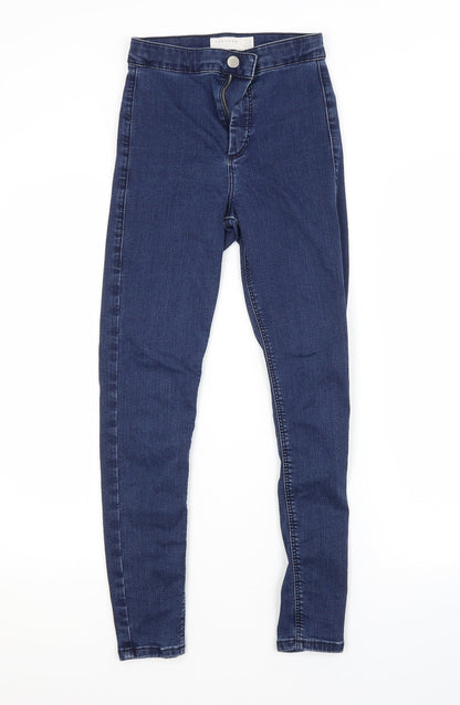 Topshop Womens Blue  Cotton Skinny Jeans Size 26 in L30 in Regular
