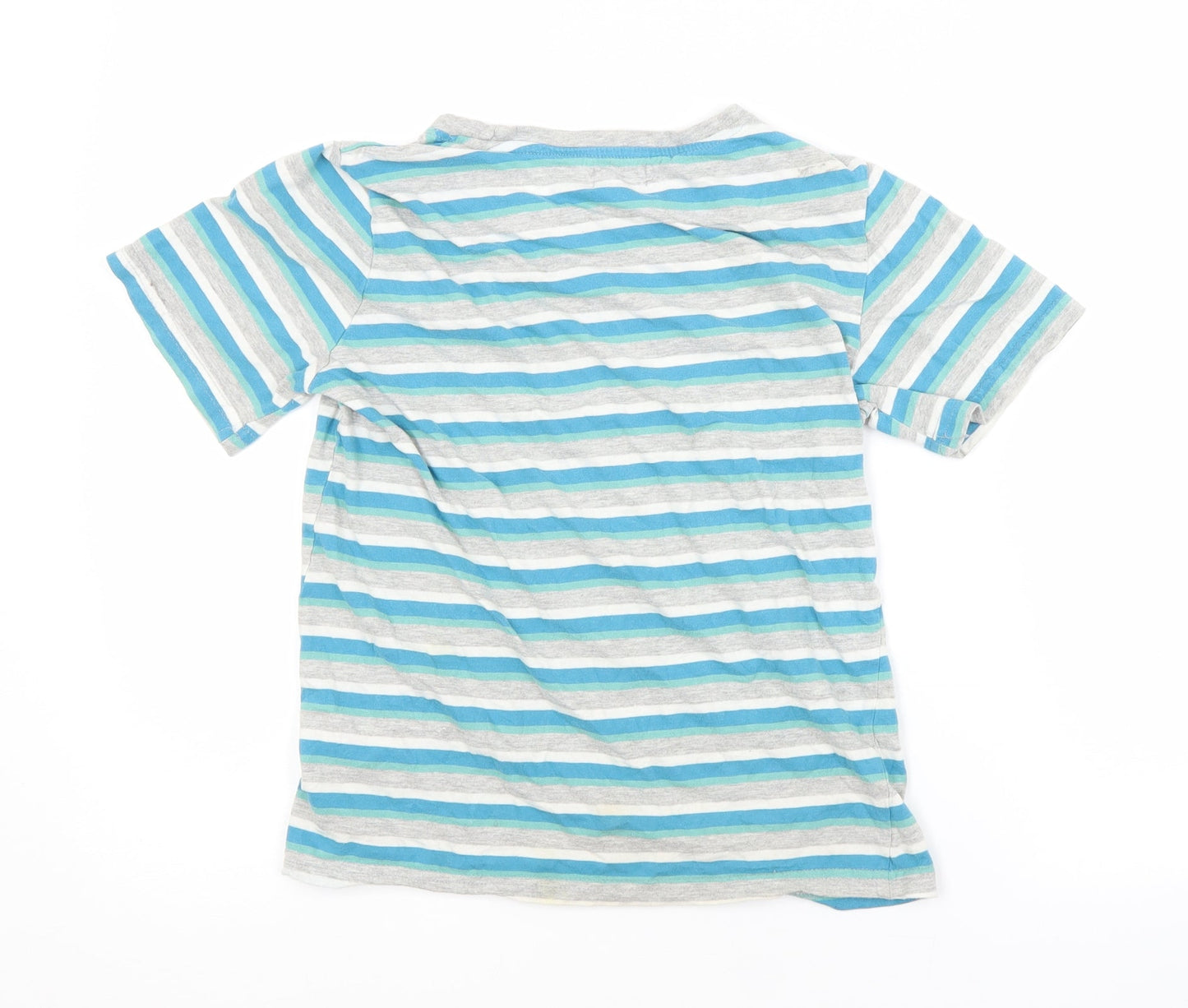 Lily & Dan Boys Multicoloured Striped Cotton Basic T-Shirt Size 11-12 Years Crew Neck