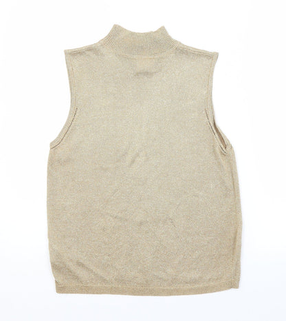 Womens UK Size 14 NEXT Gold Vest Jumper