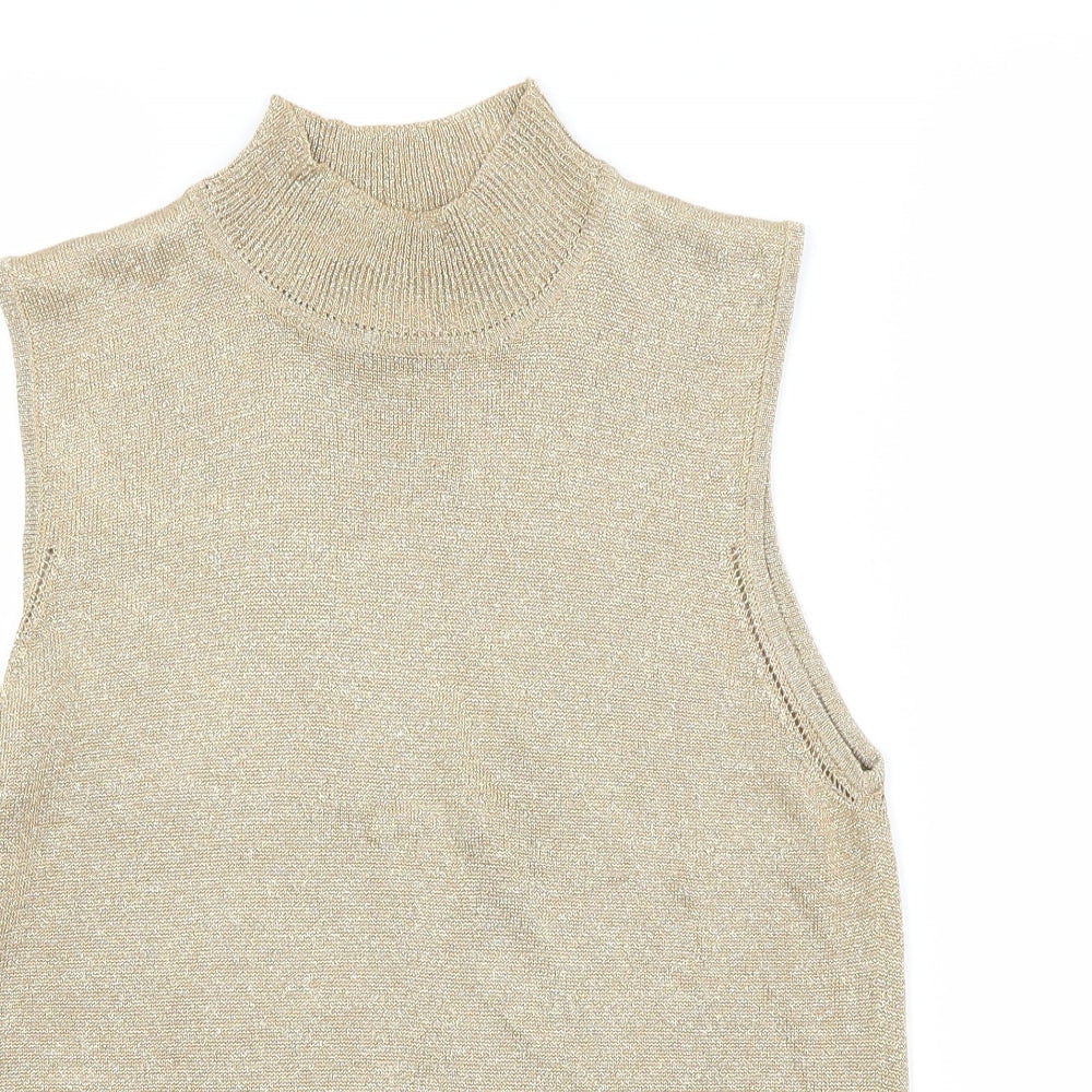 Womens UK Size 14 NEXT Gold Vest Jumper
