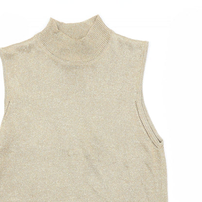 Womens UK Size 14 NEXT Gold Vest Jumper