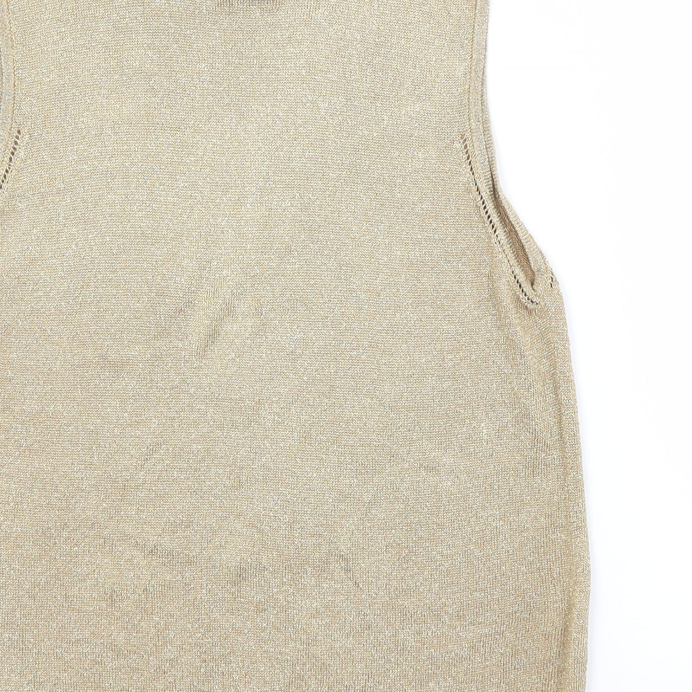 Womens UK Size 14 NEXT Gold Vest Jumper