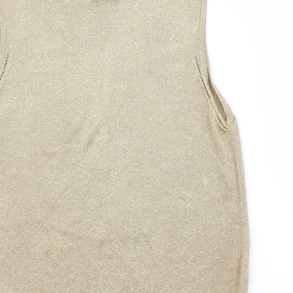 Womens UK Size 14 NEXT Gold Vest Jumper