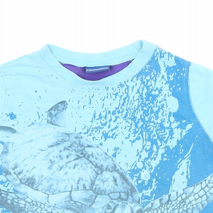 Cherokee Baby Blue  Cotton Basic T-Shirt Size 18-24 Months Crew Neck