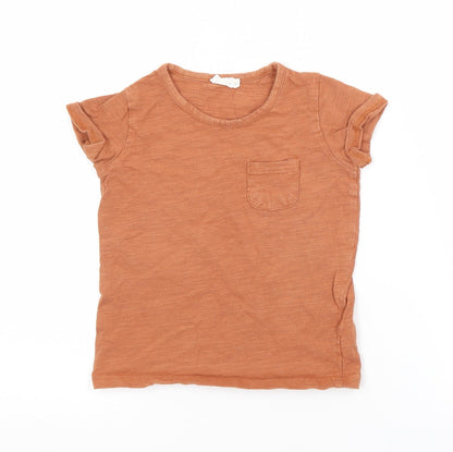 JAMIE KAY Boys Brown  Cotton Basic T-Shirt Size 2 Years Crew Neck