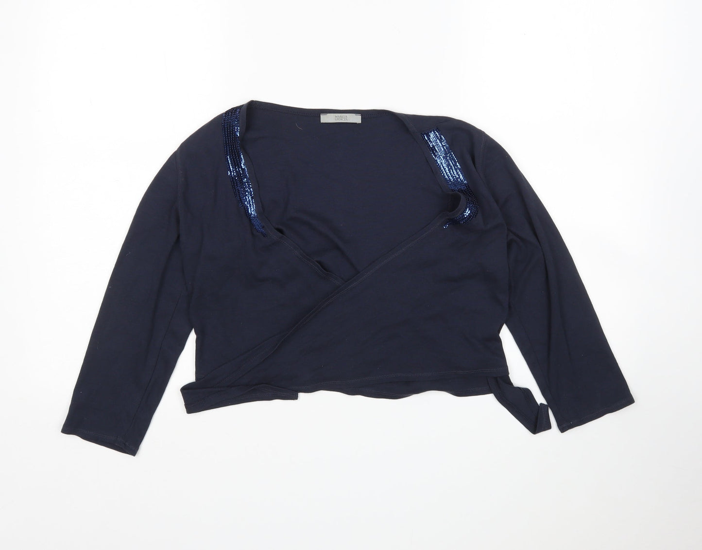 Womens UK Size 10 M&S Blue Cardigan Jumper