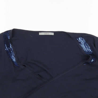 Womens UK Size 10 M&S Blue Cardigan Jumper