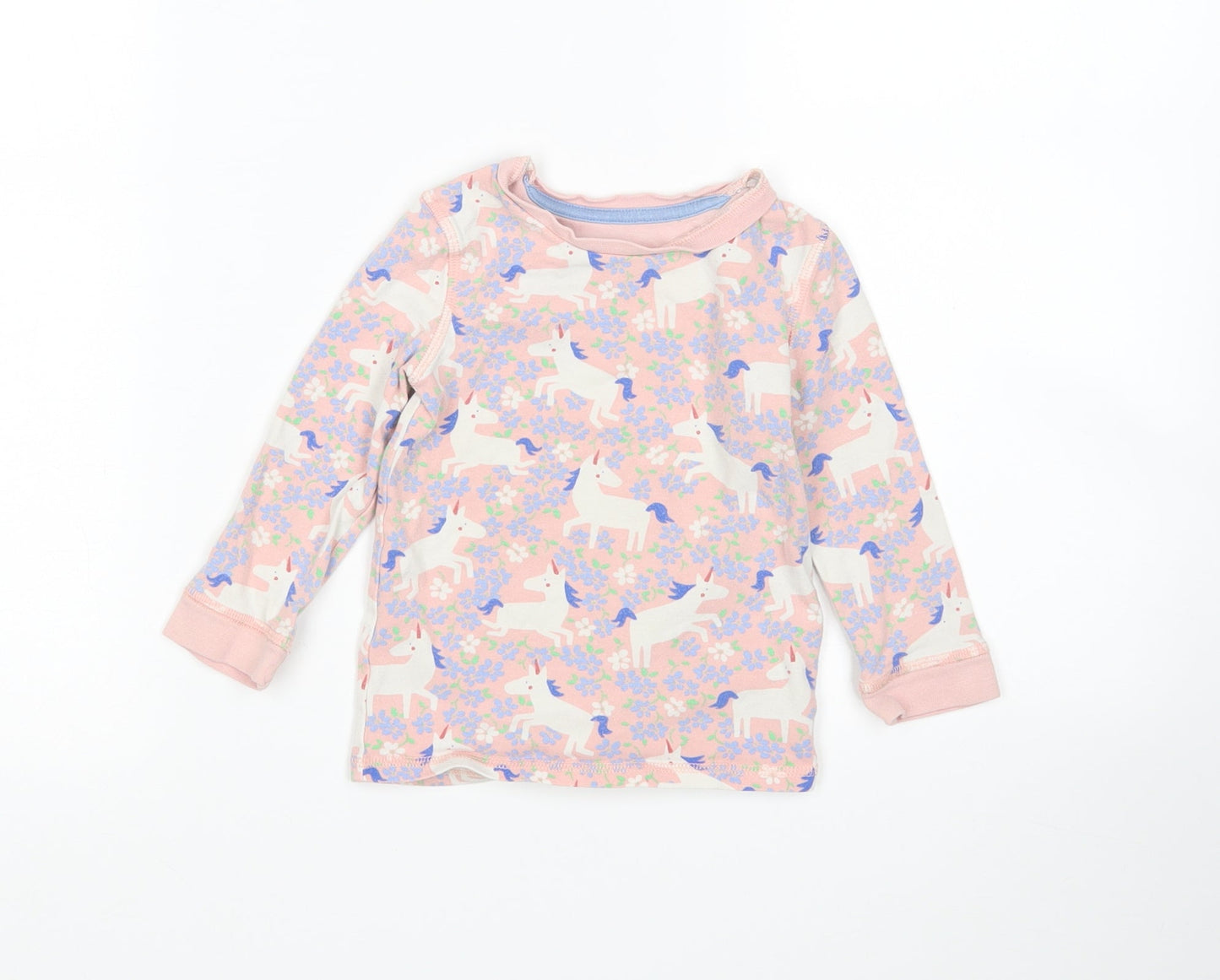 M&S Girls Multicoloured Floral Cotton  Pyjama Top Size 18-24 Months   - Unicorn