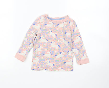 M&S Girls Multicoloured Floral Cotton  Pyjama Top Size 18-24 Months   - Unicorn