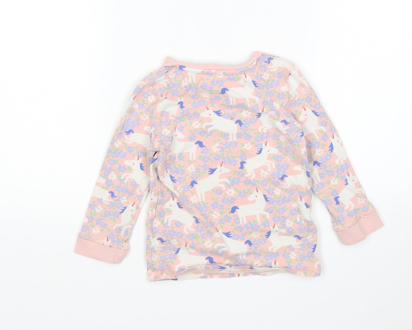 M&S Girls Multicoloured Floral Cotton  Pyjama Top Size 18-24 Months   - Unicorn