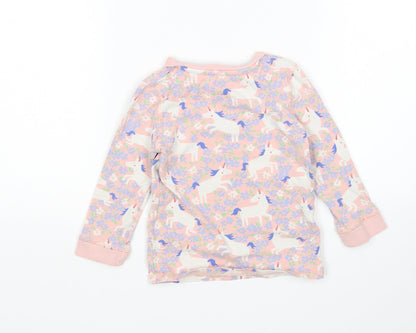 M&S Girls Multicoloured Floral Cotton  Pyjama Top Size 18-24 Months   - Unicorn