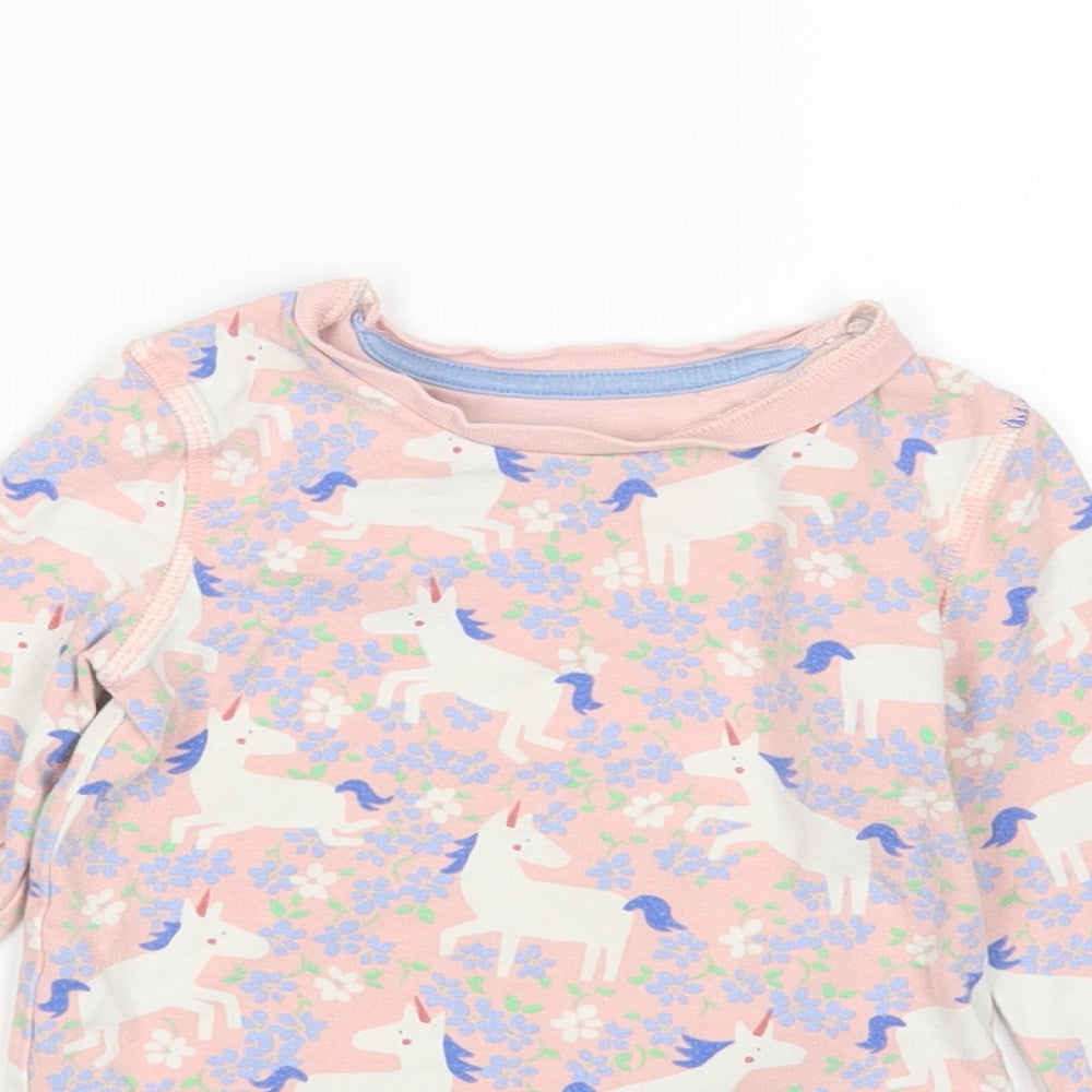 M&S Girls Multicoloured Floral Cotton  Pyjama Top Size 18-24 Months   - Unicorn
