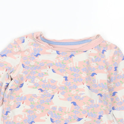 M&S Girls Multicoloured Floral Cotton  Pyjama Top Size 18-24 Months   - Unicorn