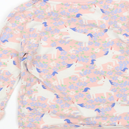 M&S Girls Multicoloured Floral Cotton  Pyjama Top Size 18-24 Months   - Unicorn