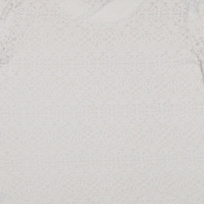 Matalan Womens White Floral Polyester Basic T-Shirt Size 20 Round Neck