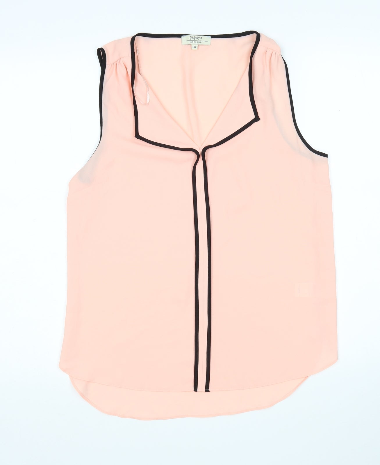 Papaya Womens Pink  Polyester Basic Blouse Size 10 V-Neck