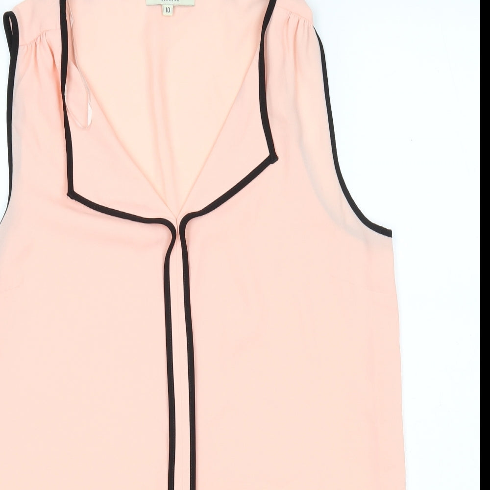 Papaya Womens Pink  Polyester Basic Blouse Size 10 V-Neck