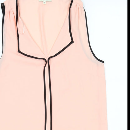 Papaya Womens Pink  Polyester Basic Blouse Size 10 V-Neck