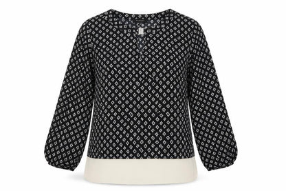 Atmosphere Womens Multicoloured Argyle/Diamond Polyester Basic Blouse Size 10 Round Neck