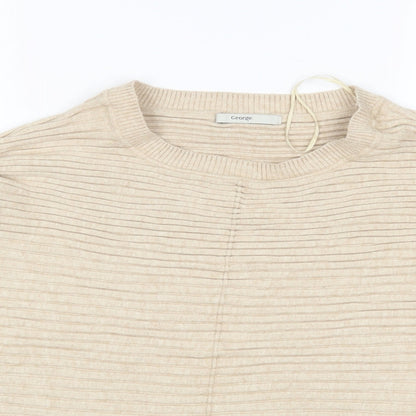 George Womens Beige Round Neck  Viscose Pullover Jumper Size XL