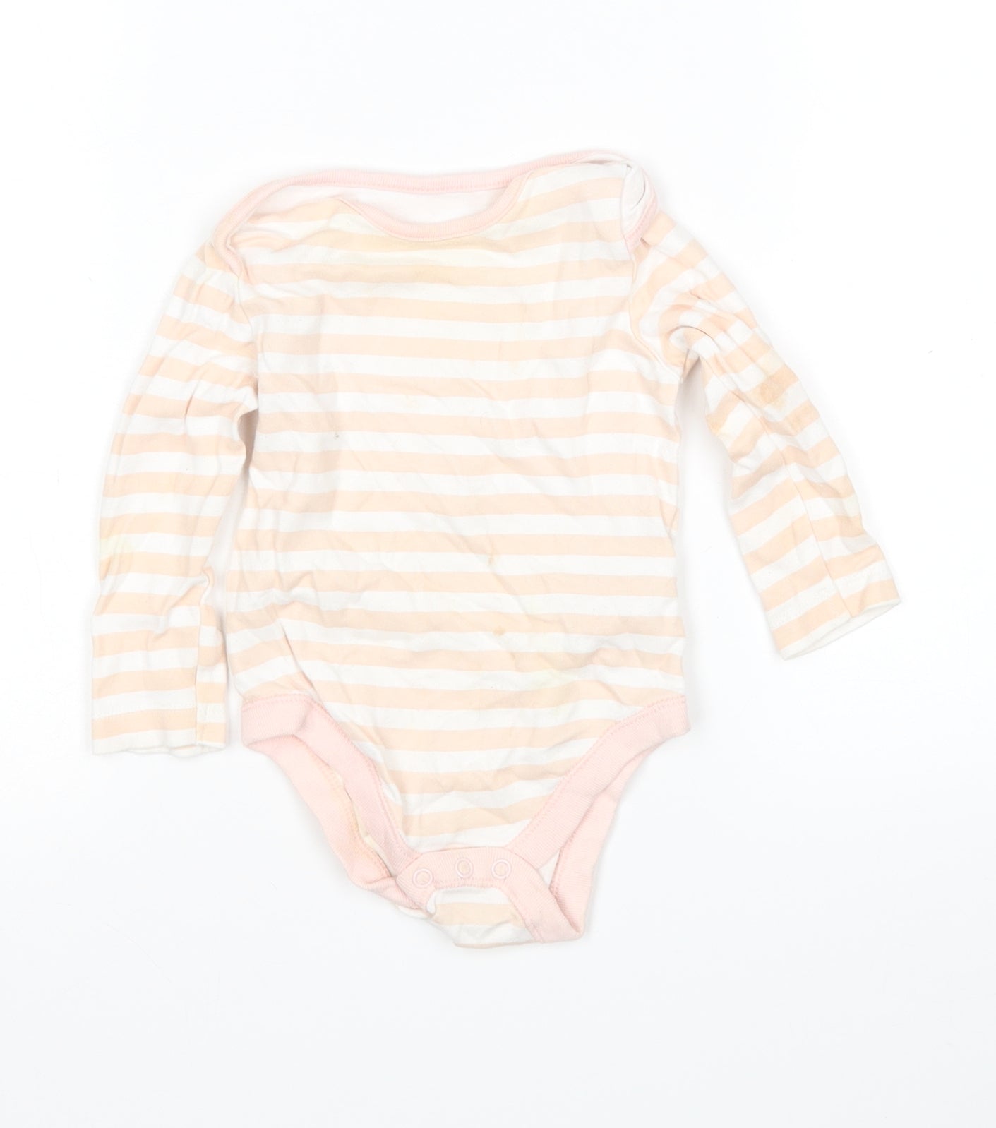F&F Girls Multicoloured Striped Cotton Leotard One-Piece Size 6-9 Months
