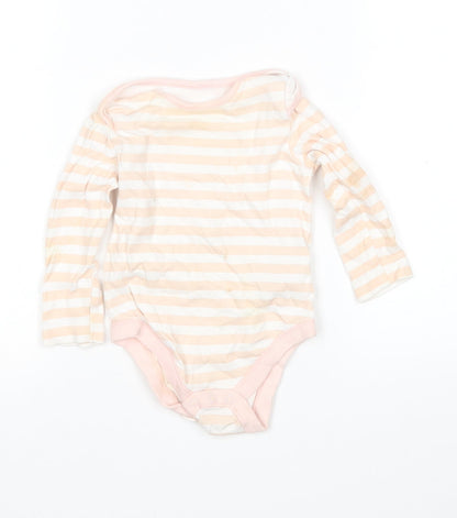 F&F Girls Multicoloured Striped Cotton Leotard One-Piece Size 6-9 Months