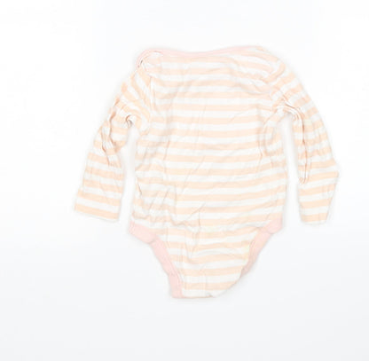 F&F Girls Multicoloured Striped Cotton Leotard One-Piece Size 6-9 Months
