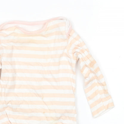 F&F Girls Multicoloured Striped Cotton Leotard One-Piece Size 6-9 Months