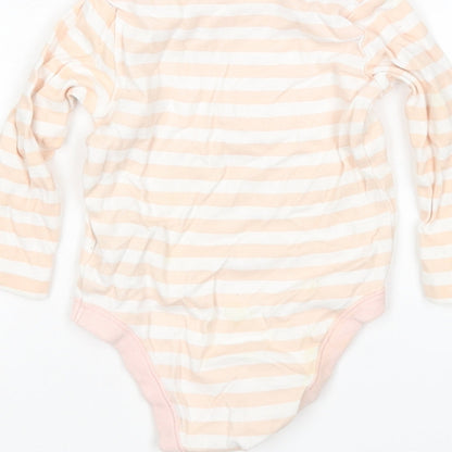 F&F Girls Multicoloured Striped Cotton Leotard One-Piece Size 6-9 Months