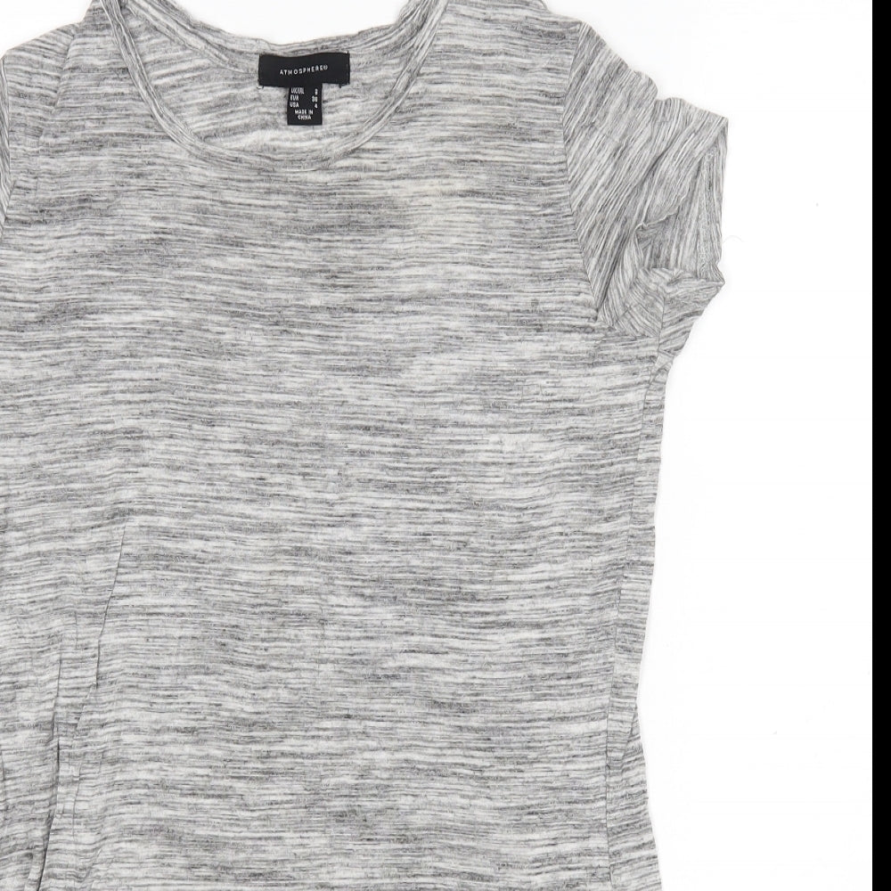Womens UK Size 8 Atmosphere Grey Basic T-Shirt