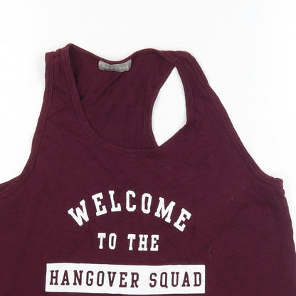Womens UK Size M New Look Purple Basic Tank