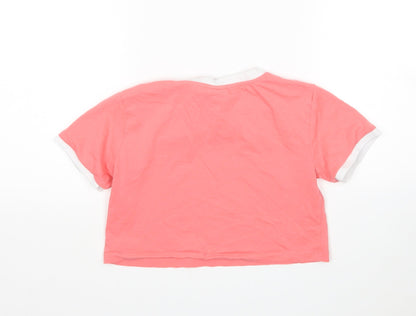 Hype Girls Pink   Cropped T-Shirt Size 9-10 Years Round Neck