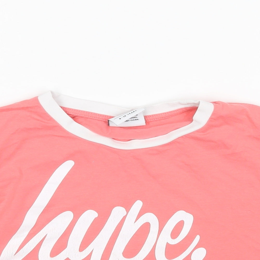 Hype Girls Pink   Cropped T-Shirt Size 9-10 Years Round Neck