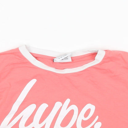 Hype Girls Pink   Cropped T-Shirt Size 9-10 Years Round Neck