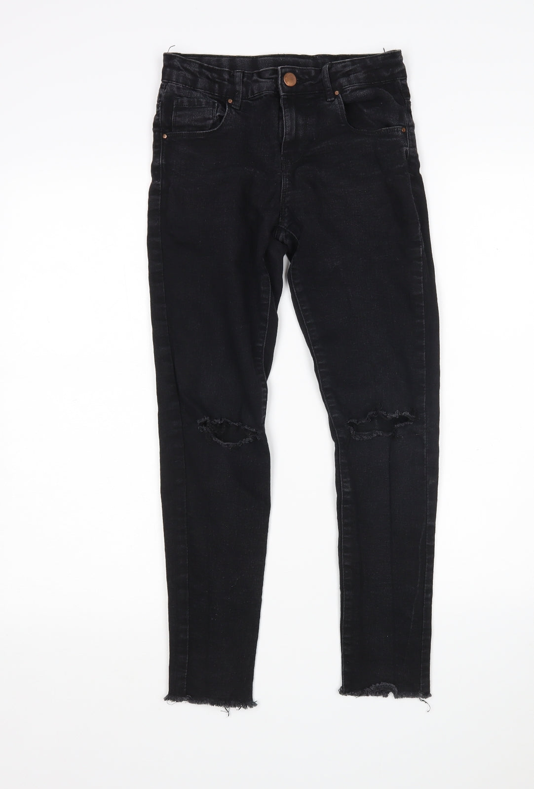Mis E-Vie Girls Black  Cotton Skinny Jeans Size 10-11 Years  Regular