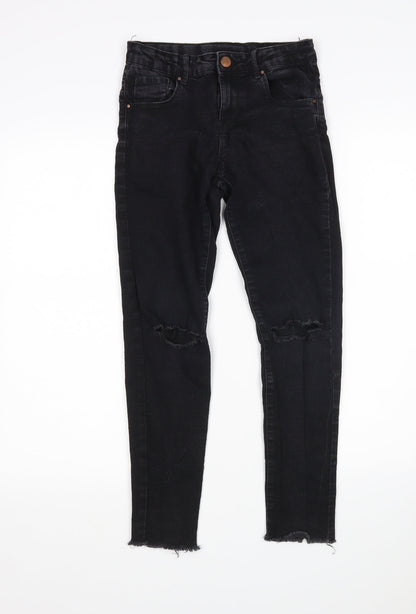 Mis E-Vie Girls Black  Cotton Skinny Jeans Size 10-11 Years  Regular